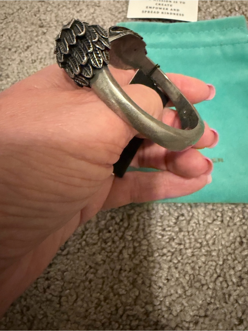 Kurt Geiger Silver-Tone X -Large Crystal-Embellished  Cuff Bracelet - Picture 8 of 13